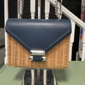 Michael Kors Whitney Small Wicker Shoulder Bag ⚓ NWT